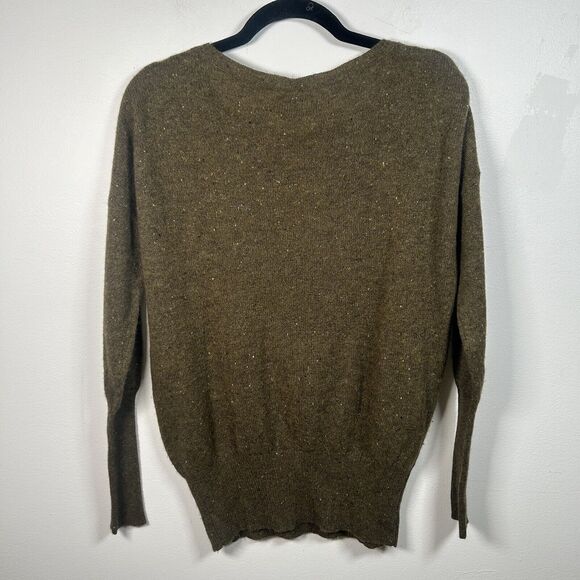 Lu Ren Women’s Dolman Sleeve Green Brown Sweater Size Small 100% Cashmere - Picture 4 of 7